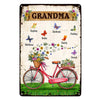 Personalized Gift for Grandma Bicycle With Flowers Metal Sign 25742 1