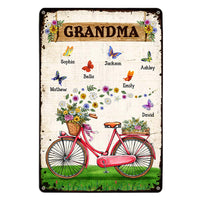 Personalized Gift for Grandma Bicycle With Flowers Metal Sign 25742 thumb 1