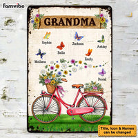 Personalized Gift for Grandma Bicycle With Flowers Metal Sign 25742 thumb 1