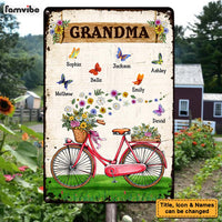 Personalized Gift for Grandma Bicycle With Flowers Metal Sign 25742 thumb 1