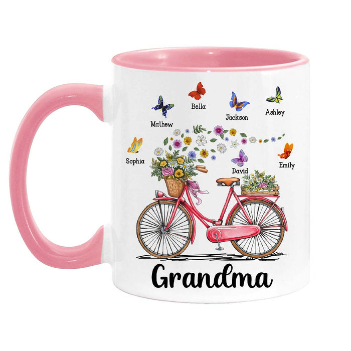 Personalized Gift for Grandma Bicycle With Flowers Mug 25743 1