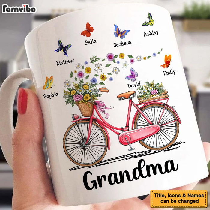Personalized Gift for Grandma Bicycle With Flowers Mug 25743 1