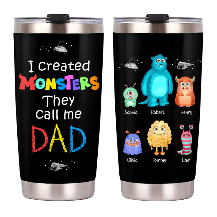 Personalized Dad I Created Monsters Steel Tumbler  25744 1