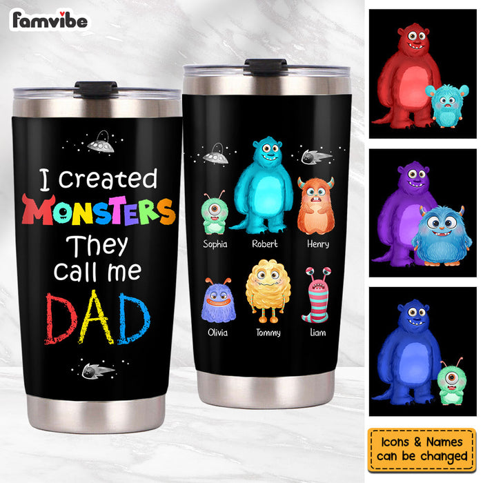 Personalized Dad I Created Monsters Steel Tumbler  25744 1