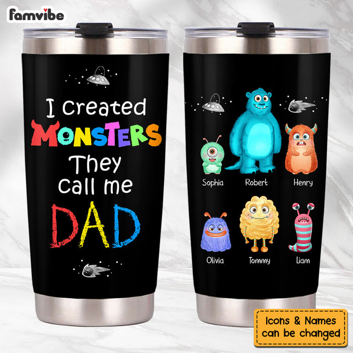 Personalized Dad I Created Monsters Steel Tumbler  25744 1