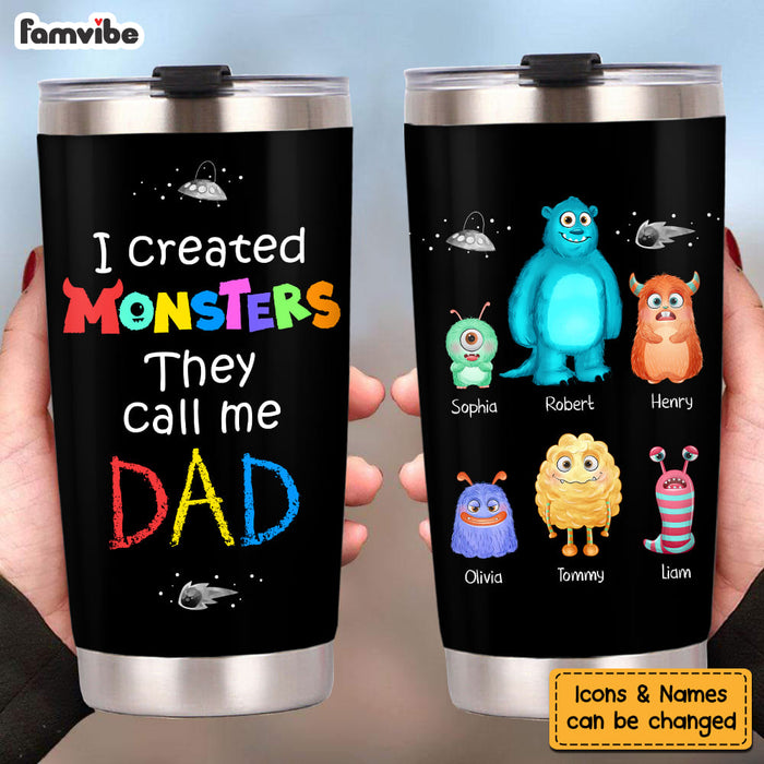 Personalized Dad I Created Monsters Steel Tumbler  25744 1