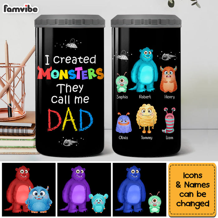 Personalized Dad I Created Monsters 4 in 1 Can Cooler 25745 - Famvibe