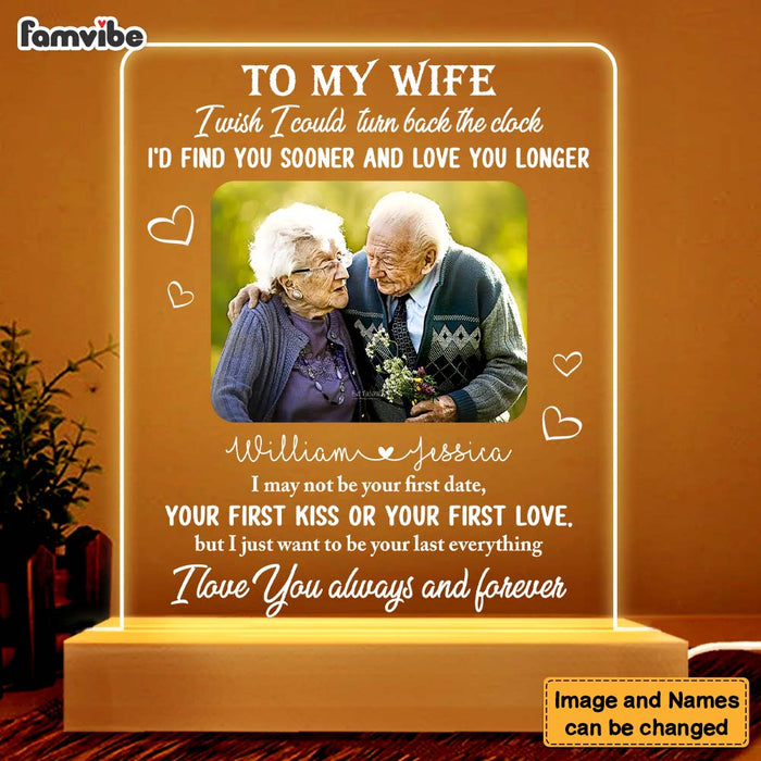 Personalized Gift for Couple I Wish I Could Turn Back The Clock Plaque LED Lamp Night Light 25749 1