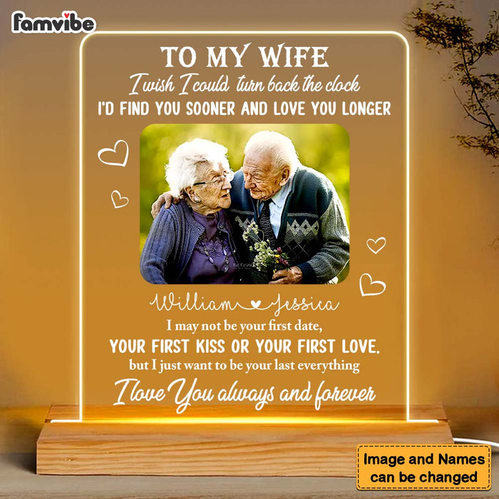 Personalized Gift for Couple I Wish I Could Turn Back The Clock Plaque LED Lamp Night Light 25749 1