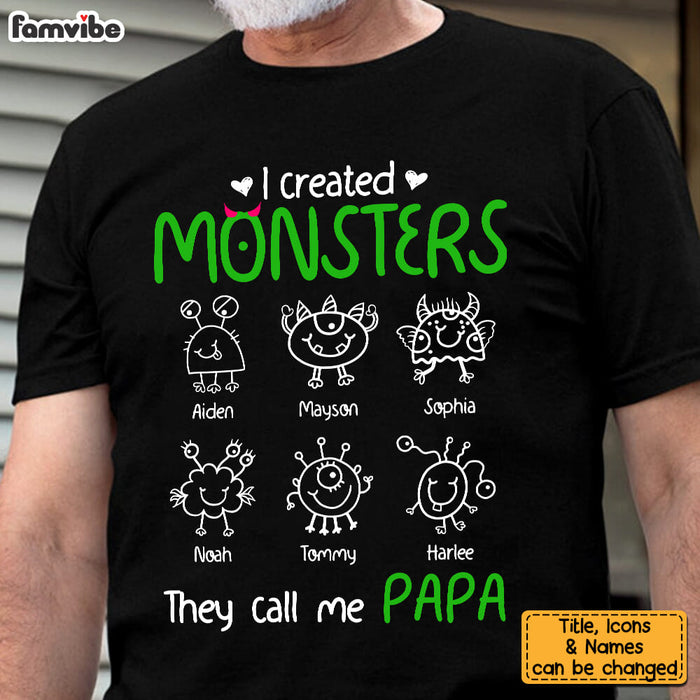 Personalized I Created Monster They Call Me Dad Doodle Shirt - Hoodie - Sweatshirt 25758 1