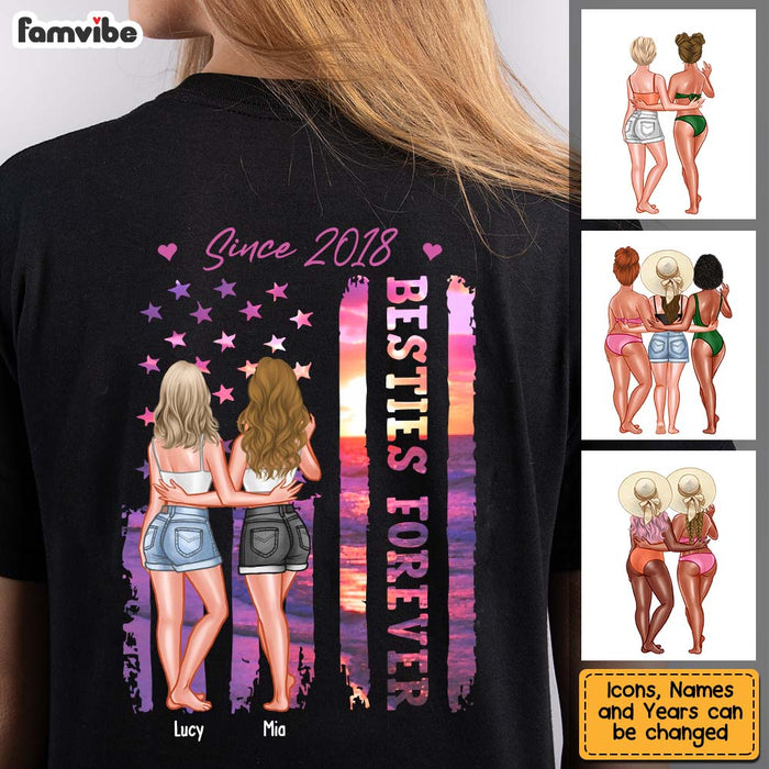 Personalized Friends Forever Beach Sunset Flag Shirt 25764 1