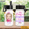 Personalized Gift For Daughter Granddaughter Being A Princess Is Exhausting Kids Water Bottle With Straw Lid 25765 1