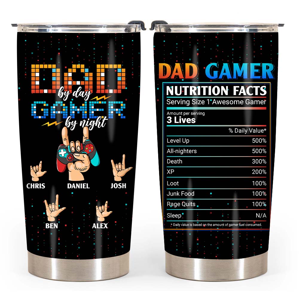 Personalized Gamer Dad Steel Tumbler 25770 Primary Mockup
