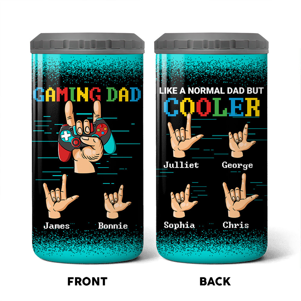 Personalized Gift For Gamer Dad 4 in 1 Can Cooler 25777 Primary Mockup