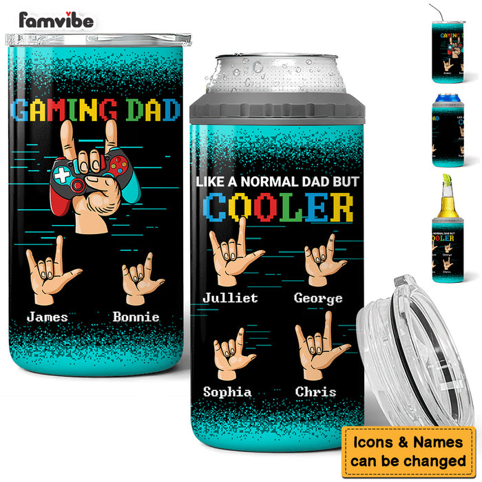 Personalized Gift For Gamer Dad 4 in 1 Can Cooler 25777 1