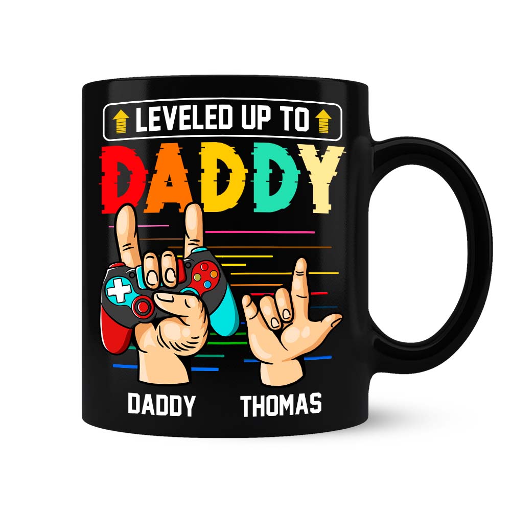 Personalized Gift For New Dad Leveled Up To Daddy Mug 25788 Primary Mockup