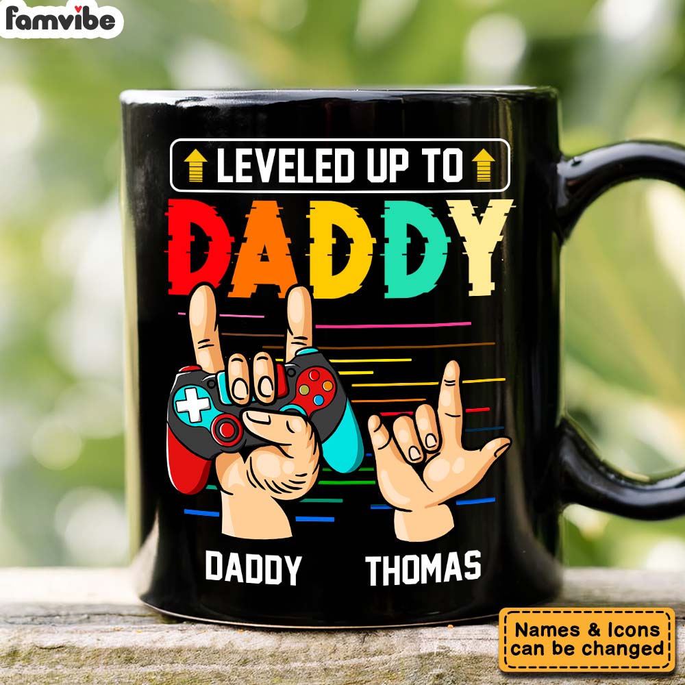 Personalized Gift For New Dad Leveled Up To Daddy Mug 25788 Primary Mockup