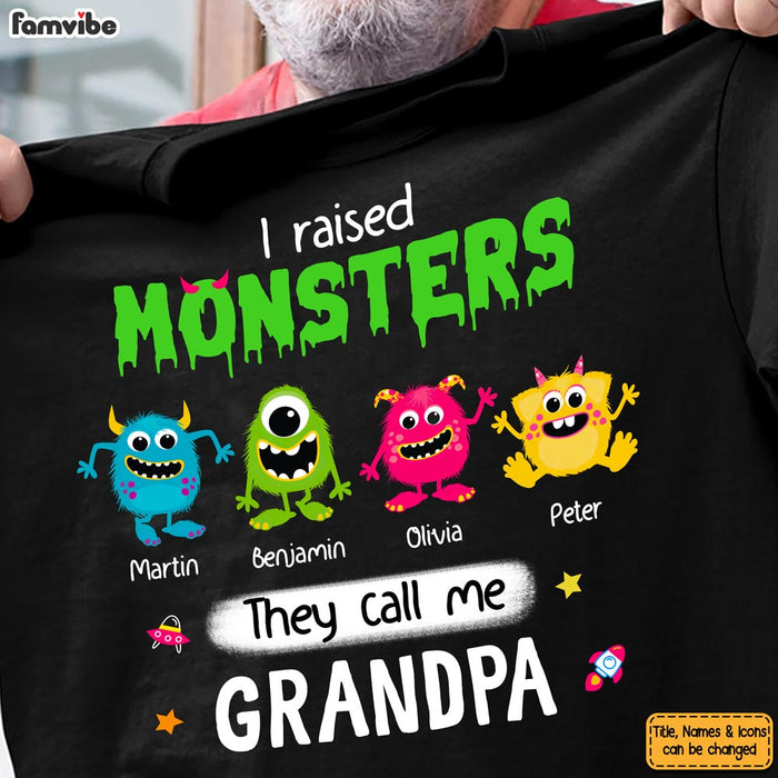 Personalized I Raised Monsters They Call Me Grandpa Shirt - Hoodie - Sweatshirt 25413 25794 1