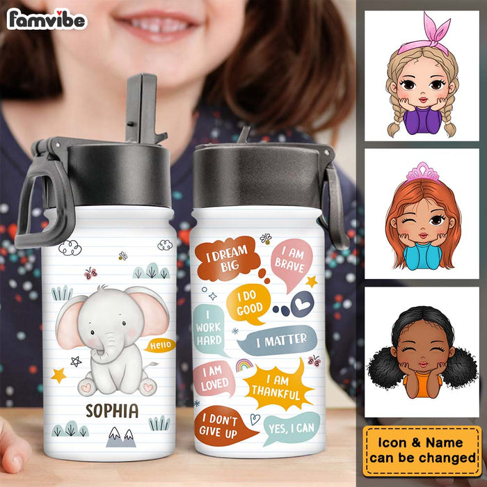 Personalized Back To School Gift For Kids Self Affirmations Kids Water Bottle With Straw Lid 25800 1