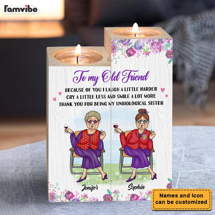 Personalized Gift for Friends Smile A Lot More Wood Candle Holder 25463 25801 1