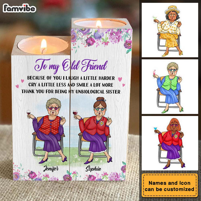 Personalized Gift for Friends Smile A Lot More Wood Candle Holder 25463 25801 1