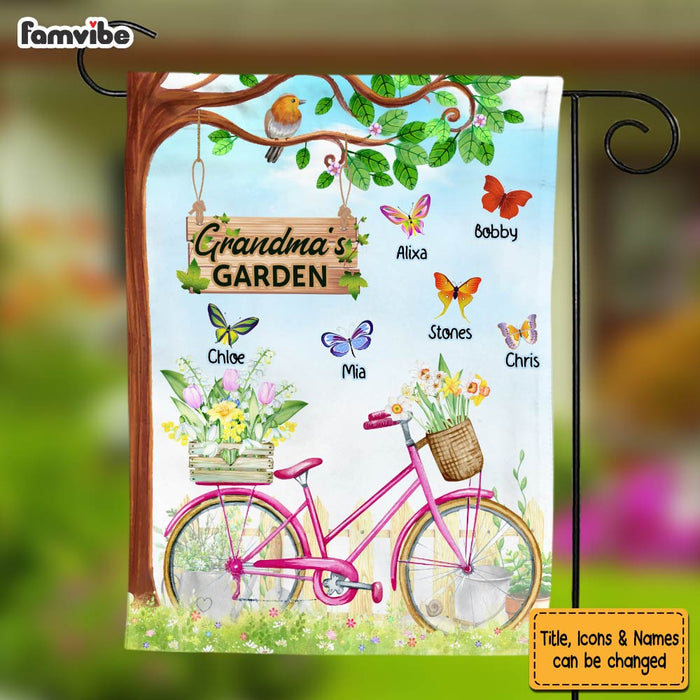 Personalized Gift For Grandma Bicycle Garden Flag 25804 1