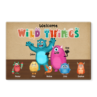 Personalized Gift for Grandpa Welcome Wild Things Monsters Doormat 25814 thumb 1