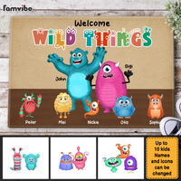 Personalized Gift for Grandpa Welcome Wild Things Monsters Doormat 25814 thumb 1