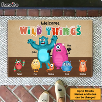 Personalized Gift for Grandpa Welcome Wild Things Monsters Doormat 25814 thumb 1