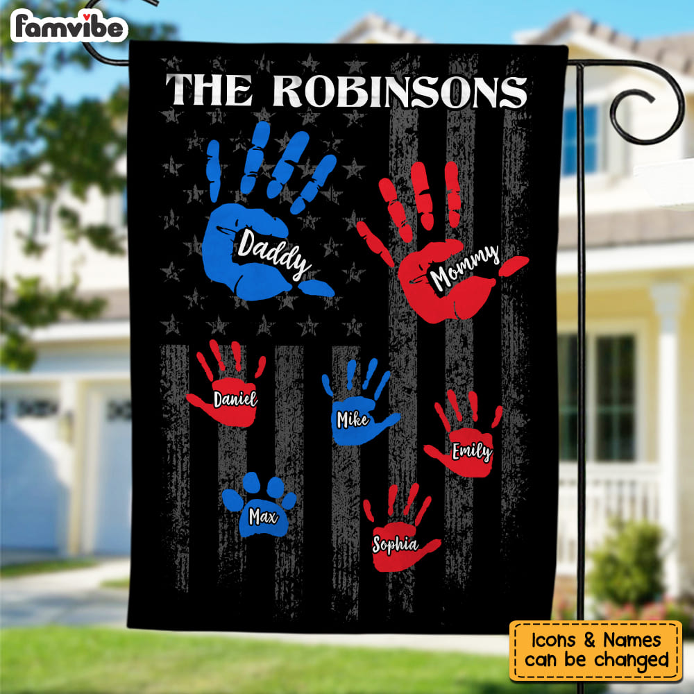 Personalized Gift For Family Hand Print Flag 25828 Primary Mockup