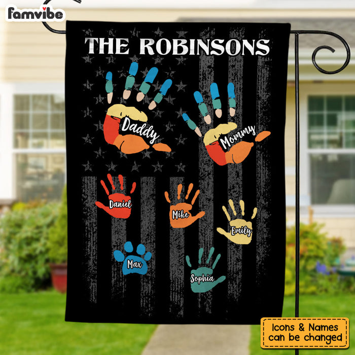 Personalized Gift For Family Hand Print Flag 25828 1