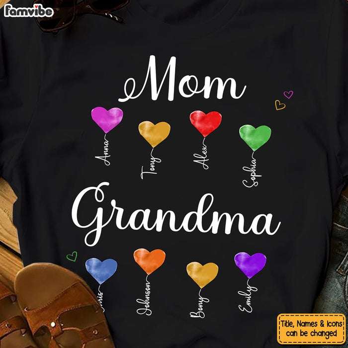 Personalized Gift For Mom Grandma Colorful Hearts Shirt - Hoodie - Sweatshirt 25835 1