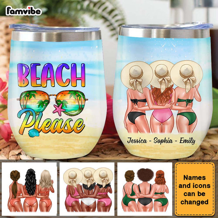 Personalized Gift For Friends Beach Please Wine Tumbler 25837 1