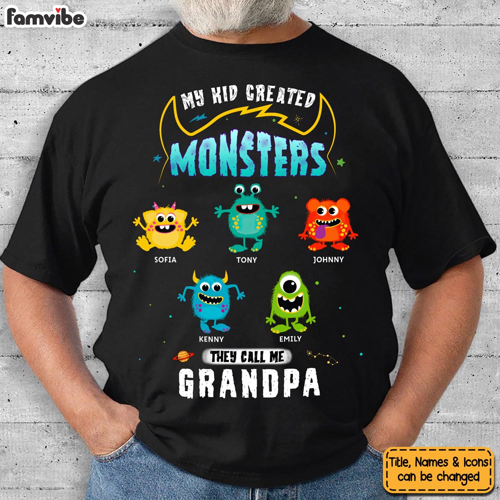 Personalized Gift For Grandpa Of Little Monsters Shirt Hoodie Sweatshirt 25838 Primary Mockup