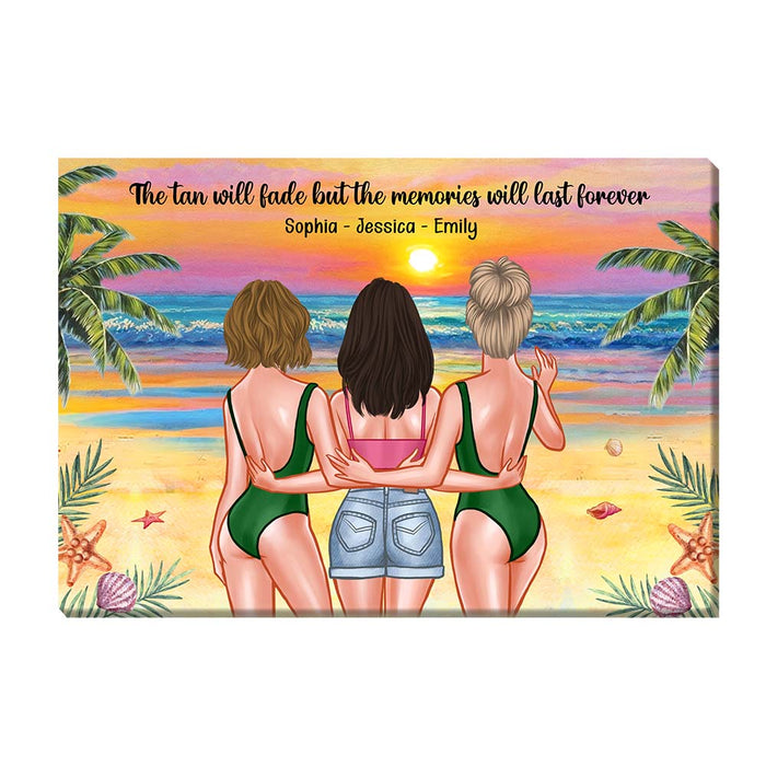 Personalized Beach Girls Tumbler - Sun Tan The Tan Will Fade