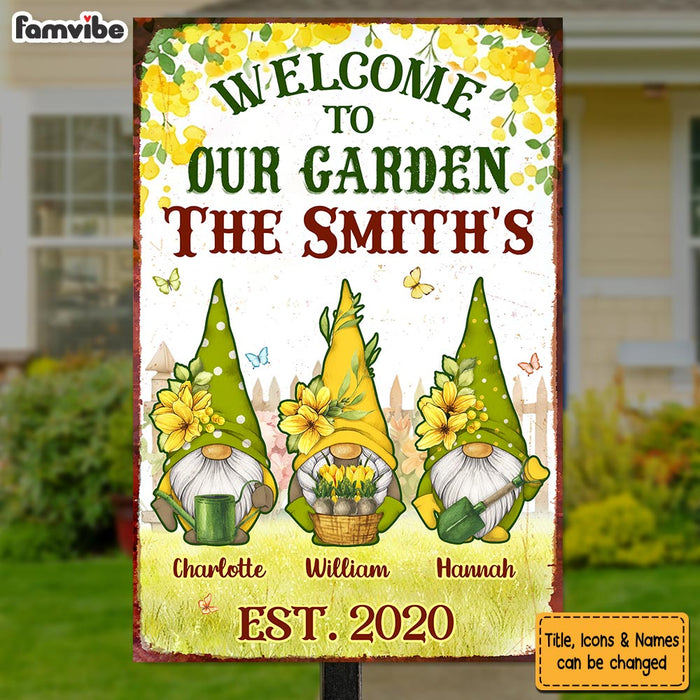Personalized Gift For Family Welcome To Our Garden Metal Sign 25849 1