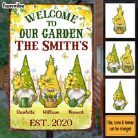 Personalized Gift For Family Welcome To Our Garden Metal Sign 25849 thumb 1