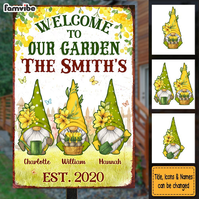 Personalized Gift For Family Welcome To Our Garden Metal Sign 25849 1