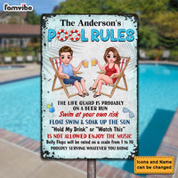 Personalized Pool Rules Metal Sign 25850 thumb 1