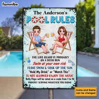 Personalized Pool Rules Metal Sign 25850 thumb 1