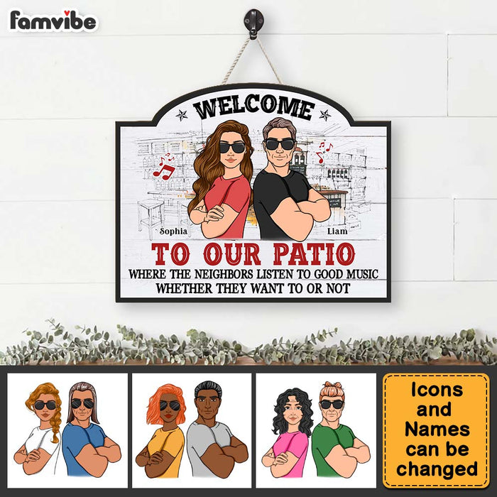 Personalized Gift For Family Patio Loud Music Wood Sign 25858 1