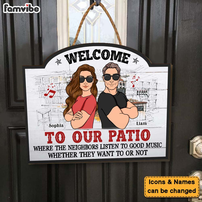 Personalized Gift For Family Patio Loud Music Wood Sign 25858 1
