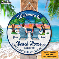 Personalized Gift For Family Beach House Wood Sign 25859 thumb 1