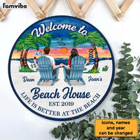 Personalized Gift For Family Beach House Wood Sign 25859 thumb 1