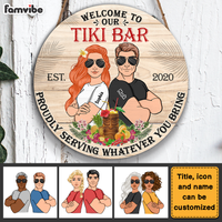 Personalized Gift For Couple Tiki Bar Wood Sign 25861 thumb 1