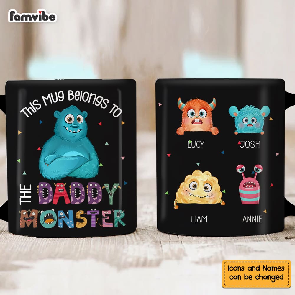 Personalized Gift For Dad This Belongs To Daddy Monster Mug 25862 Primary Mockup