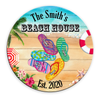 Personalized Gift For Family Beach House Flip Flops Round Wood Sign 25864 1