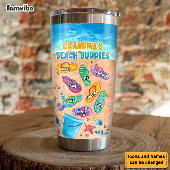Personalized Grandma's Beach Buddies Steel Tumbler 25873 1
