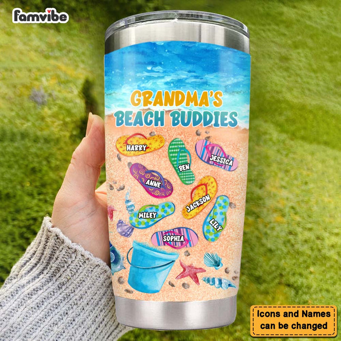 Personalized Grandma's Beach Buddies Steel Tumbler 25873 1