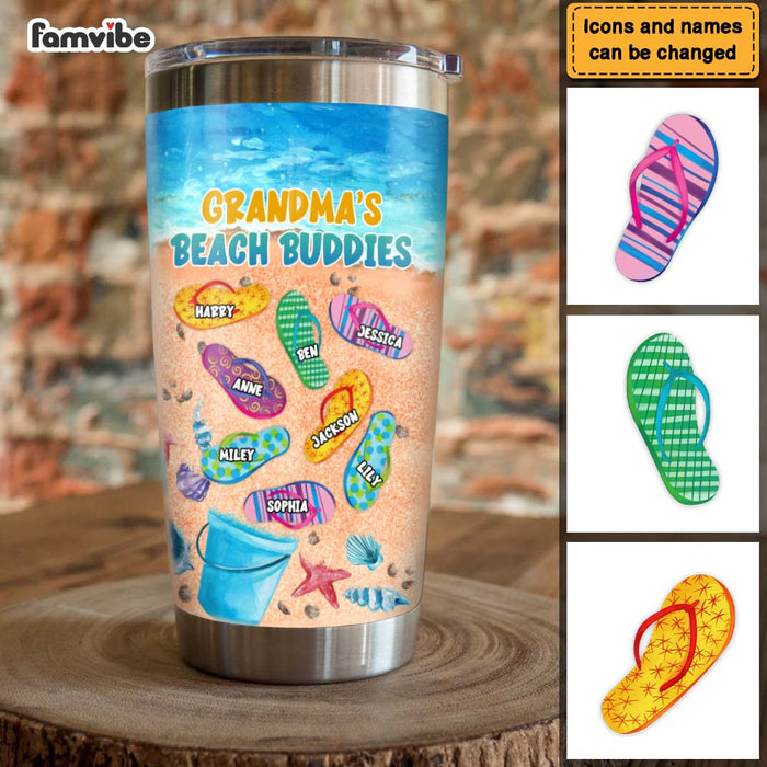 Personalized Grandma's Beach Buddies Steel Tumbler 25873 1